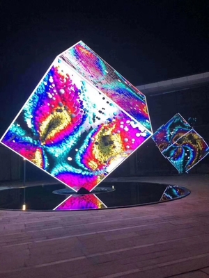 Lati creativi Logo Brand di P2.5 LED dello schermo dell'interno all'aperto di alta risoluzione del cubo 4